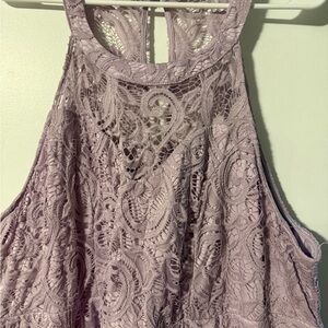 Torrid Purple Lace Sleeveless Halter sparkle dress